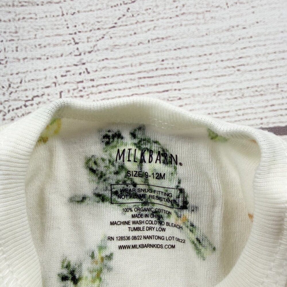 MilkBarn Baby Organic Cotton Veggie Pajamas Zip Footless Sleeper NWT 9-12 Months - Picture 2 of 3
